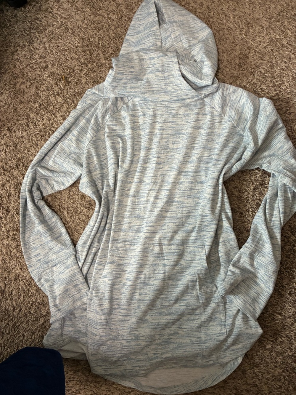 Light Heathered Blue Hooded Pullover